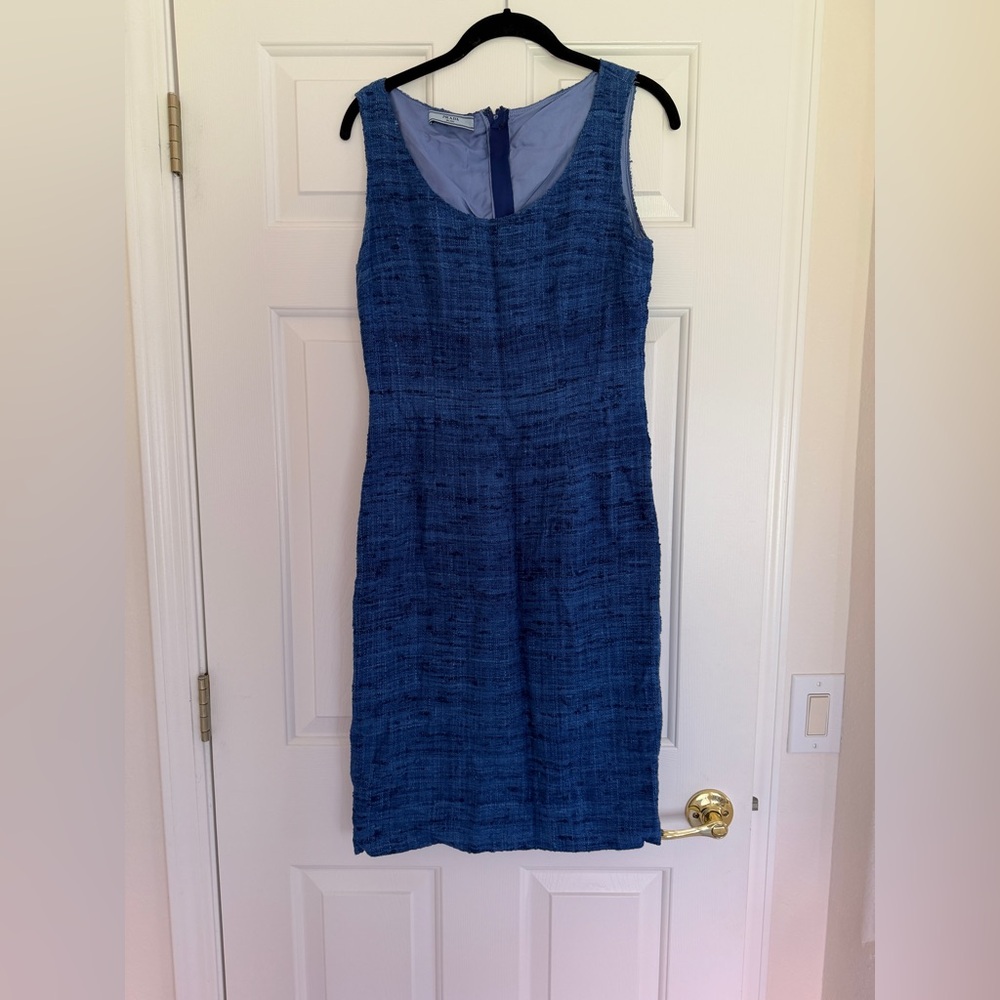 Prada Textured Blue Midi Dress